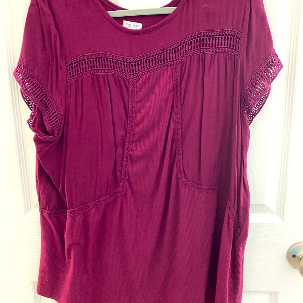 Woman’s Burgundy Westport Blouse size 2X